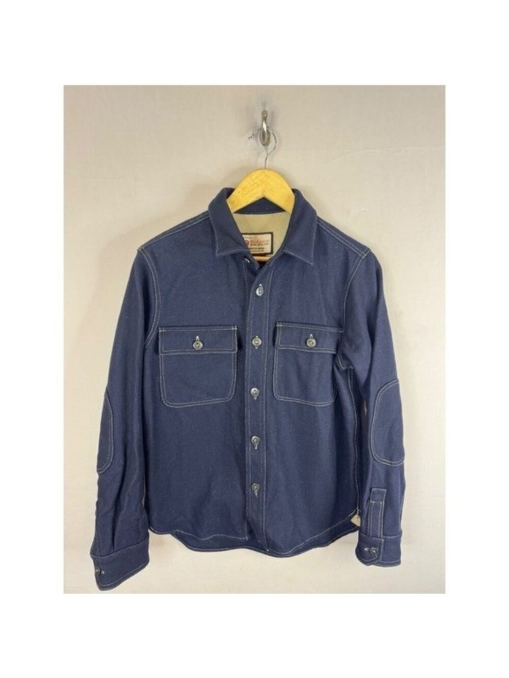Red Canoe Navy Wool Blend Shirt Jacket Mens Small Heritage Workwear Navy Blue